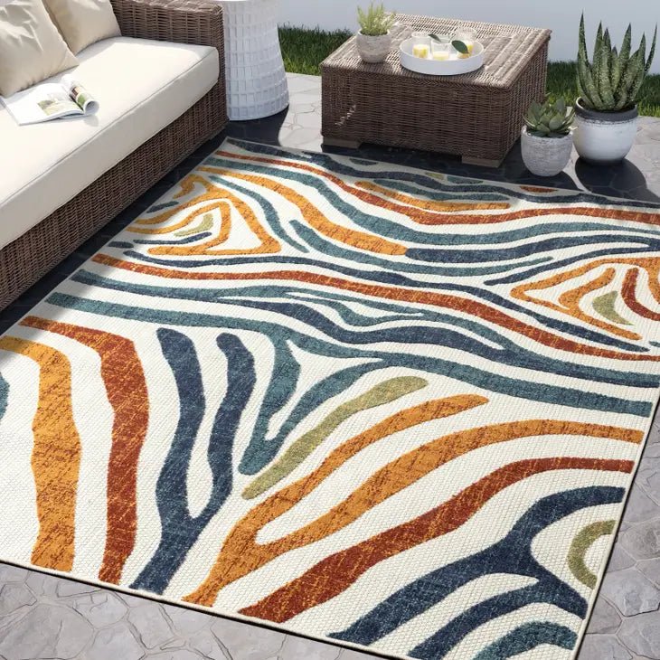 A taste of Africa Multicolor Zebra print rug - Style Kurator